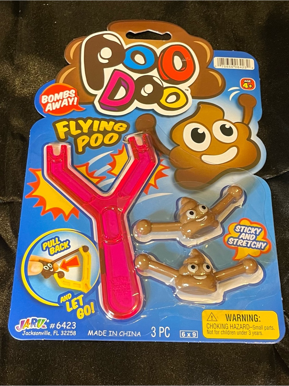 Poo Doo Flying Poo Pull-Back Slingshot Toy - Pink and Brown